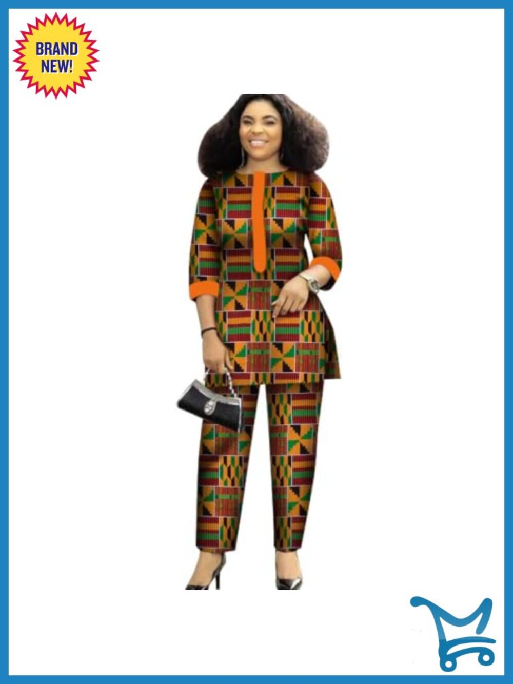 African Print 2 Piece Pant Set for Women Cotton Ankara Outfit